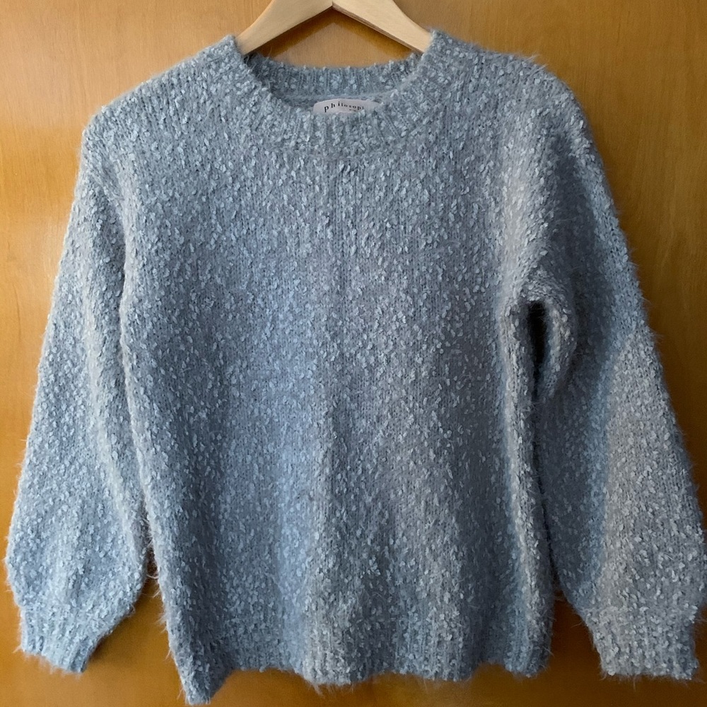 Grey marled balloon sleeve sweater from Philosophy